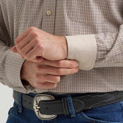 Wrangler Mens George Strait Two Pocket Shirt Nouveau Brown - 112369590