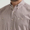 Wrangler Mens George Strait™ Two Pocket Shirt Purple Tan - 112369635