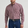 Wrangler Mens George Strait Two Pocket Shirt Wine Checks (burgundy) - 112369610