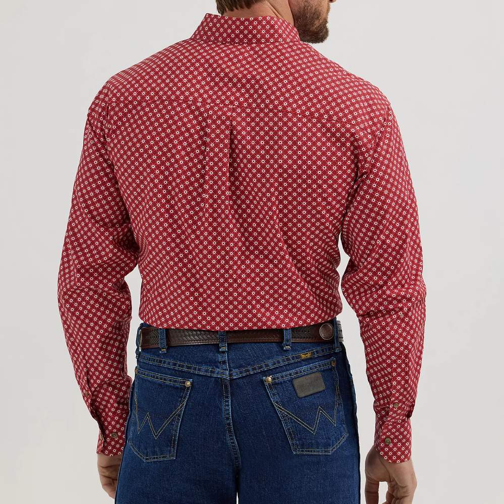 Wrangler Mens George Strait in Ruby Flower Shirt