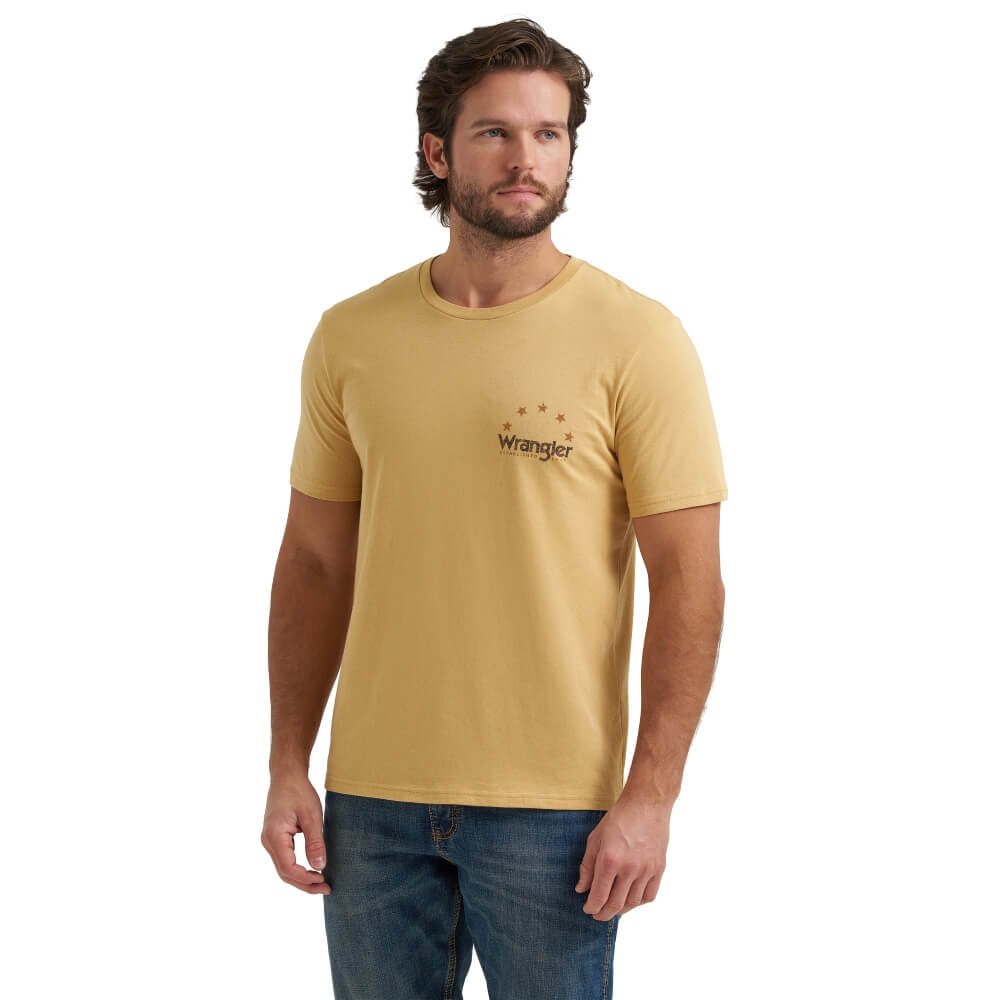 Wrangler Mens Graphic Short Sleeve T-Shirt Curry Heather - 112380268