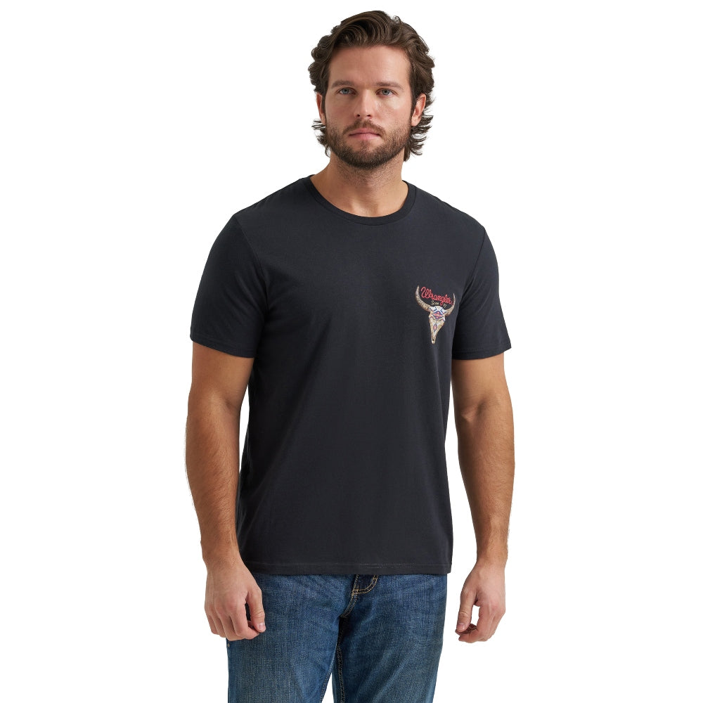 Wrangler Mens Graphic Short Sleeve T-Shirt Jet Black - 112380266