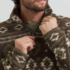 Wrangler Mens Hay Away Sherpa Quarter-Zip Pullover Black Olive - 112382936