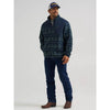 Wrangler Mens Hay Away Sherpa Zip Front Ripstop Yoke Jacket Dark Forest - 112382937