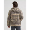 Wrangler Mens Jacquard Hooded Popover Jacket Canyon Sand - 112382009