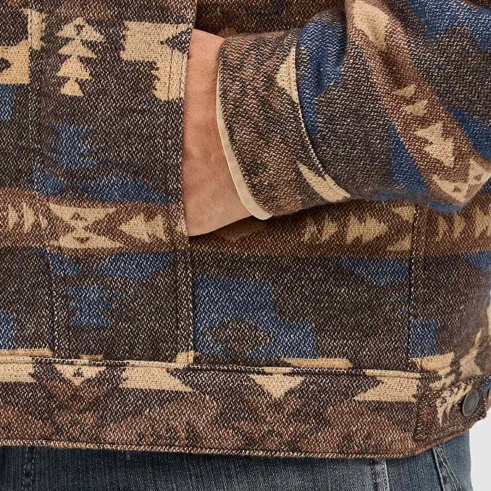 Wrangler Mens Jacquard Print Jacket Chocolate Torte (brown)- 112368213