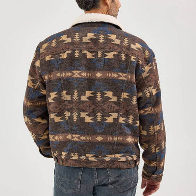 Wrangler Mens Jacquard Print Jacket Chocolate Torte (brown)- 112368213