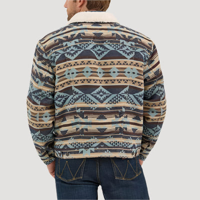 Wrangler Mens Jacquard Print Jacket Dark Sapphire - 112368212