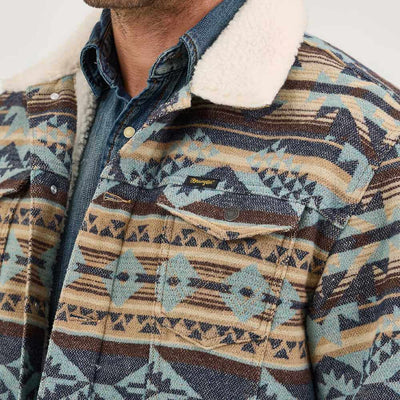 Wrangler Mens Jacquard Print Jacket Dark Sapphire - 112368212