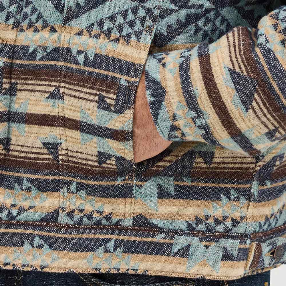 Wrangler Mens Jacquard Print Jacket Dark Sapphire