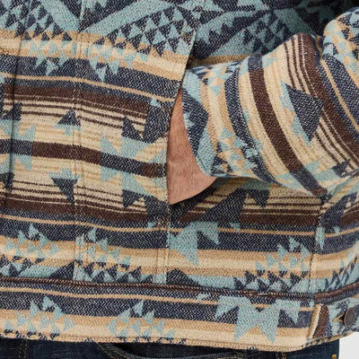 Wrangler Mens Jacquard Print Jacket Dark Sapphire