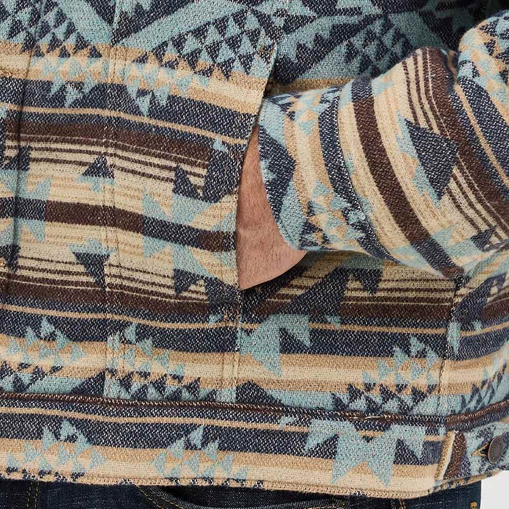 Wrangler Mens Jacquard Print Jacket Dark Sapphire - 112368212