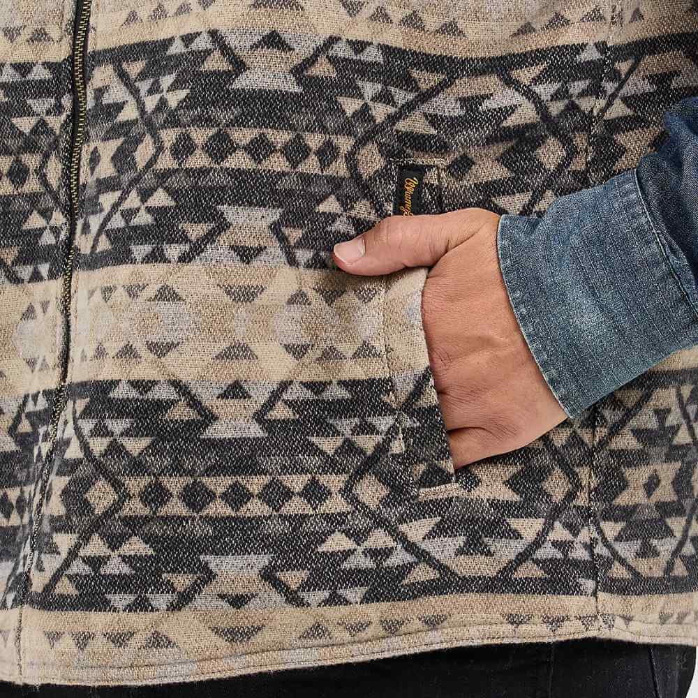 Wrangler Mens Jacquard Vest Raven (Brown) - 112368296