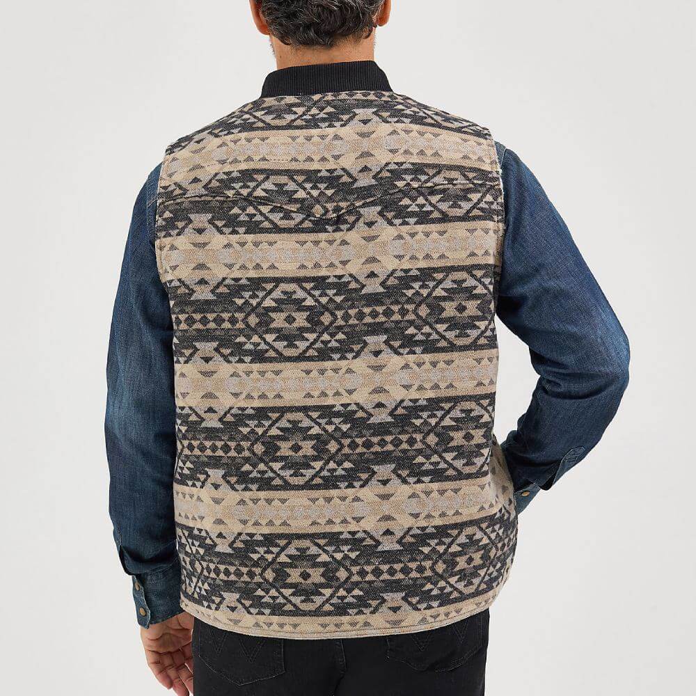 Wrangler Mens Jacquard Vest Raven (Brown) - 112368296