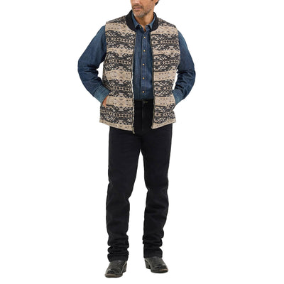 Wrangler Mens Jacquard Vest Raven (Brown) - 112368296