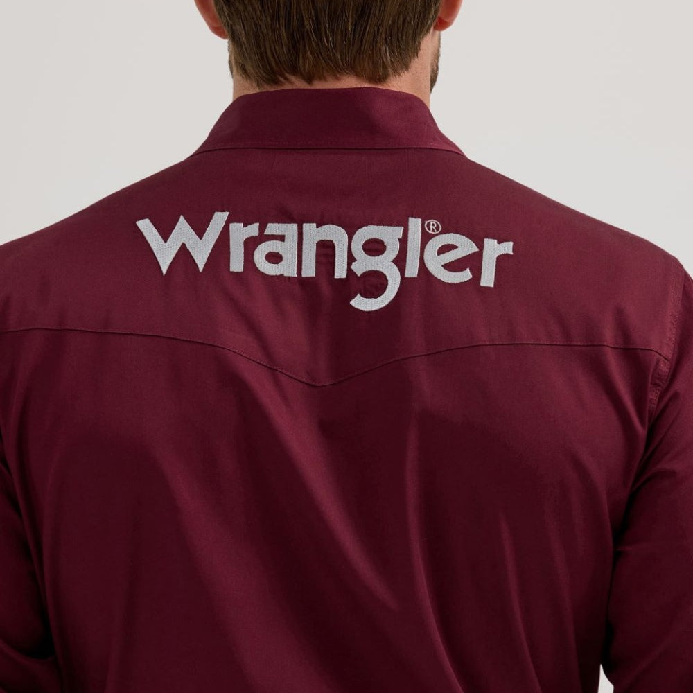 Wrangler Mens Logo Burgundy Shirt