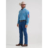 Wrangler Mens Logo Button-Down Shirt Americana-Blue - 112381985