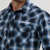 Wrangler Mens Logo Long Sleeve Plaid Shirt