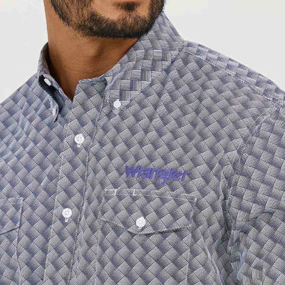 Wrangler Mens Logo Long Sleeve Print Shirt