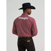 Wrangler Mens Logo Western Snap Shirt Brick - 112385927