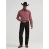 Wrangler Mens Logo Western Snap Shirt Brick - 112385927