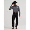 Wrangler Mens Logo Western Snap Shirt Coal - 112385929