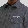 Wrangler Mens Logo Western Snap Shirt Coal - 112385929