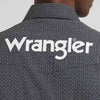 Wrangler Mens Logo Western Snap Shirt Coal - 112385929
