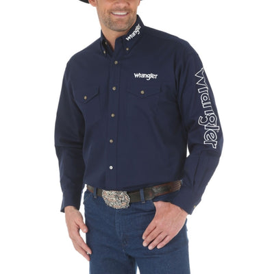Wrangler Mens Long Sleeve Logo Shirt - MP2327N