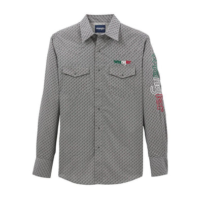 Wrangler Mens Mexico Logo Snap Shirt