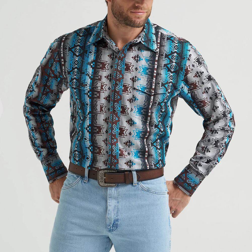 Wrangler Mens Checotah® Western Snap Shirt