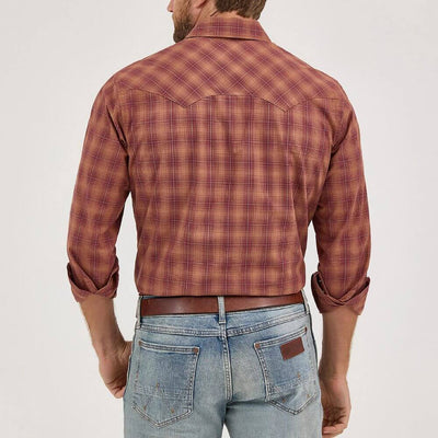 Wrangler Mens Retro® Sawtooth Pocket Western Shirt Harvest Plaid (orange) - 112369550