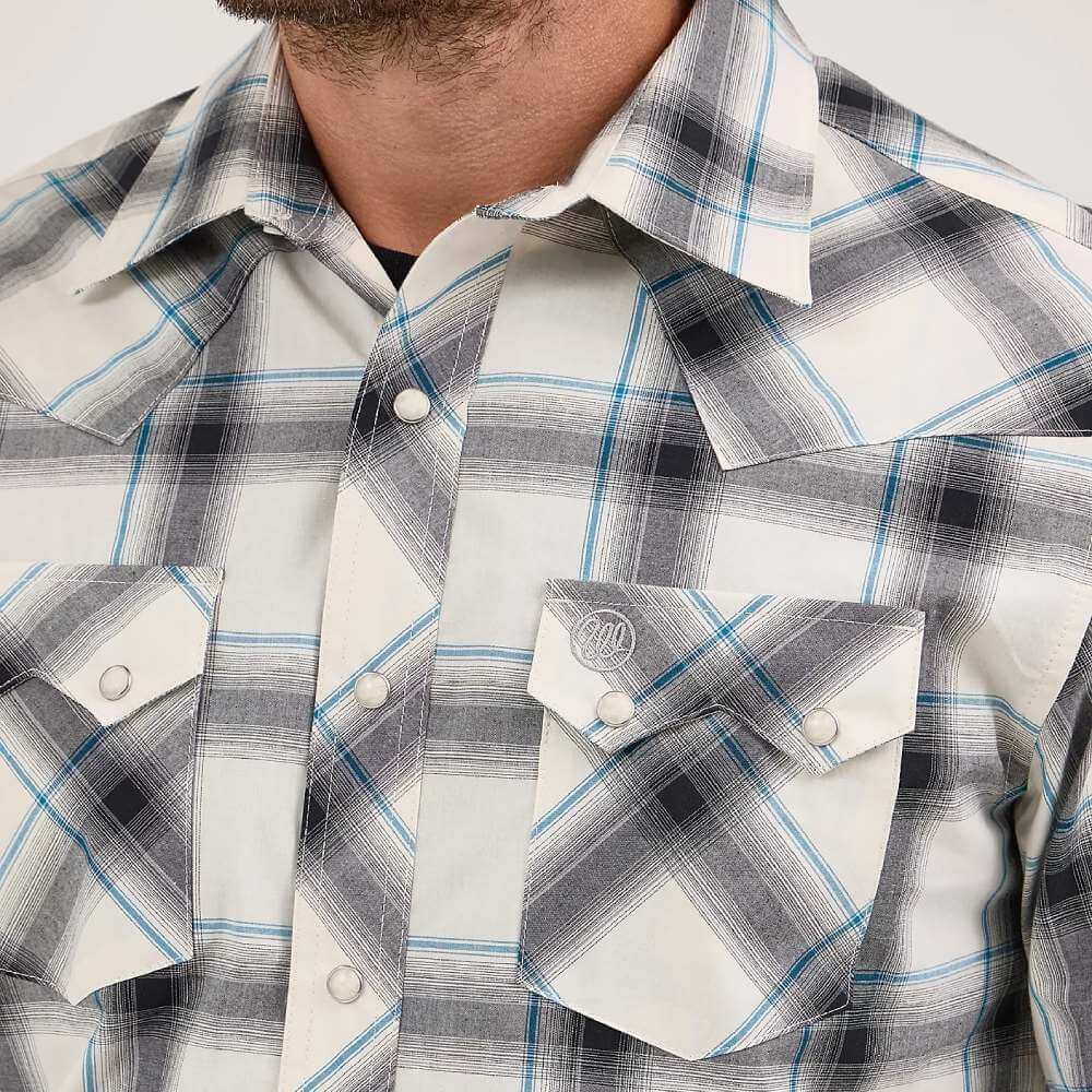 Wrangler Mens Retro® Sawtooth Western Shirt Cream Contrast - 112369552