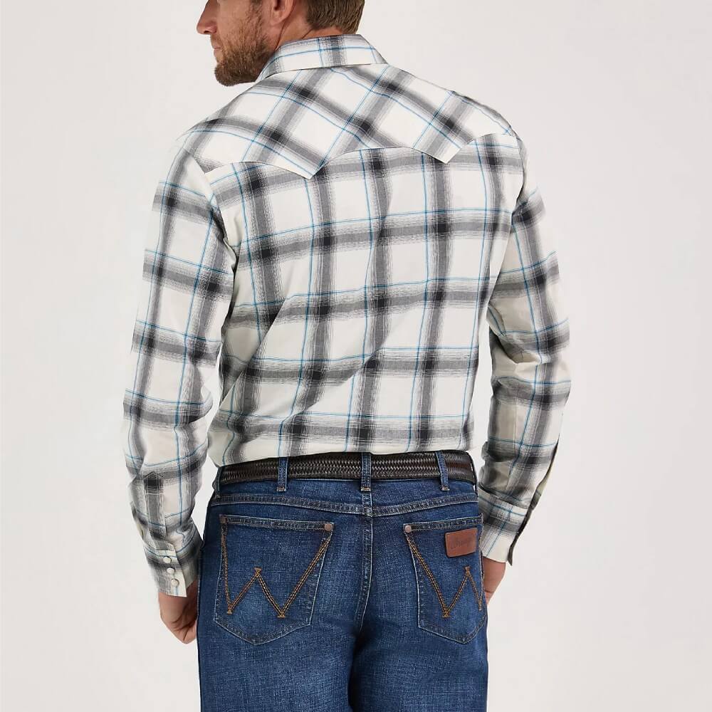 Wrangler Mens Retro® Sawtooth Western Shirt Cream Contrast - 112369552