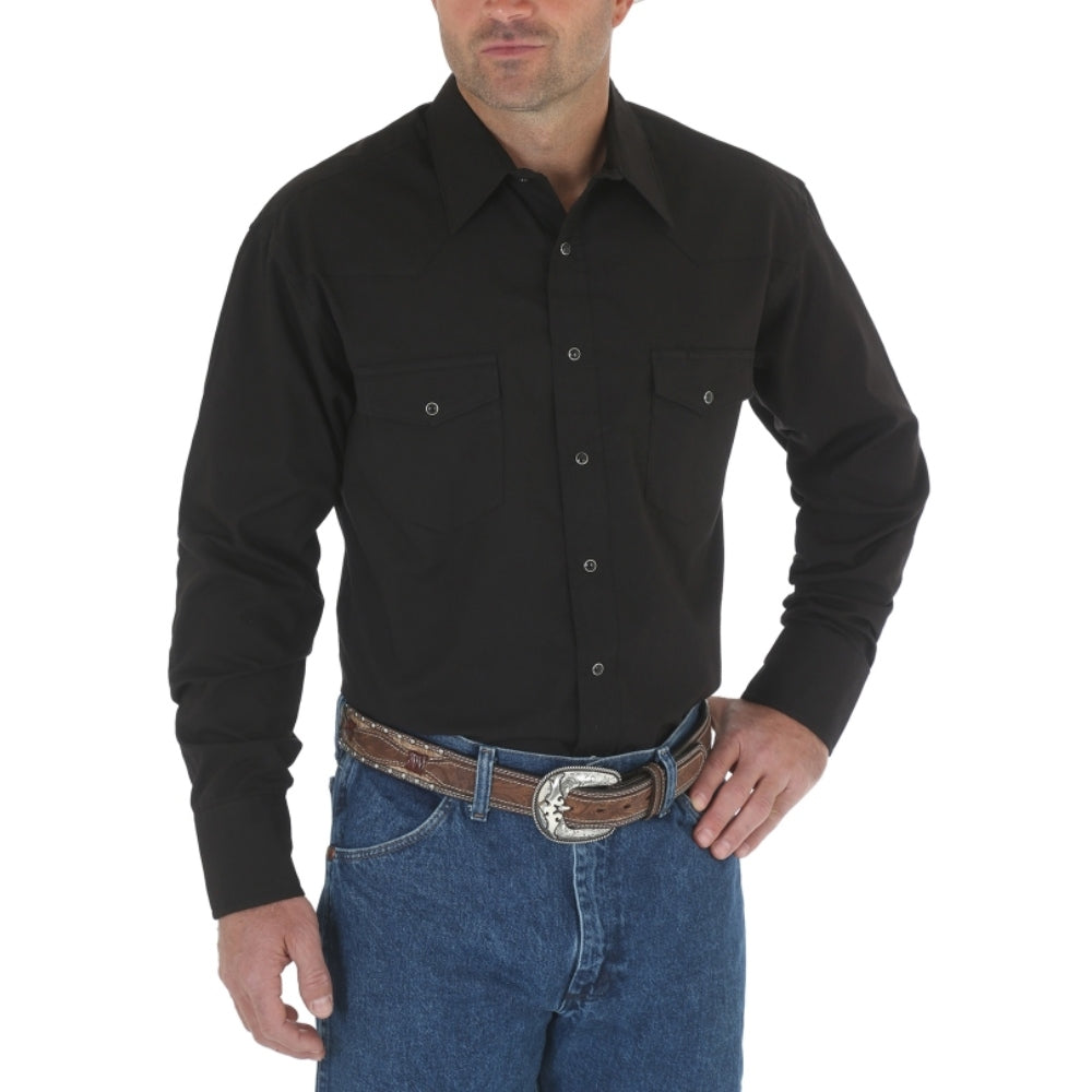 Wrangler Mens Long Sleeve Snap Shirt - 71105BK