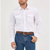 Wrangler Mens Long Sleeve Solid Western Pearl Snap Shirt White - 71105WH