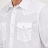 Wrangler Mens Long Sleeve Solid Western Pearl Snap Shirt White - 71105WH