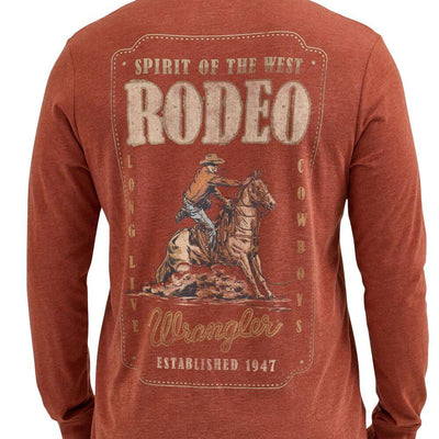 Wrangler Mens Cowboy Back Graphic T-Shirt