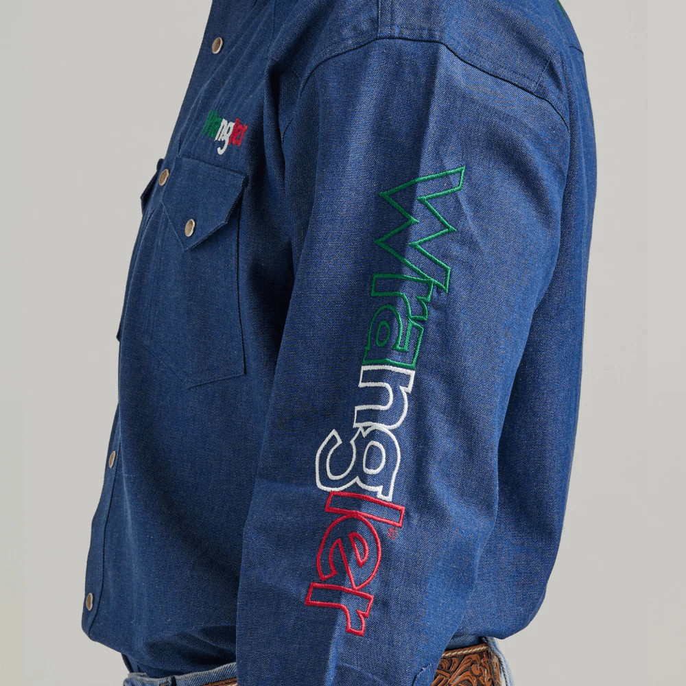 Wrangler Mens Mexico Logo Snap Shirt - 112324642