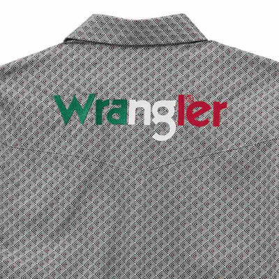 Wrangler Mens Mexico Logo Snap Shirt Grey - 112367728