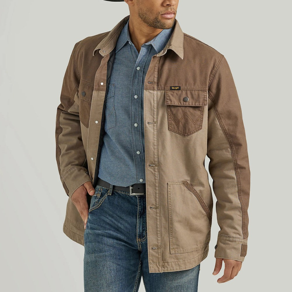 Wrangler Mens Mixed Canvas Chore Jacket