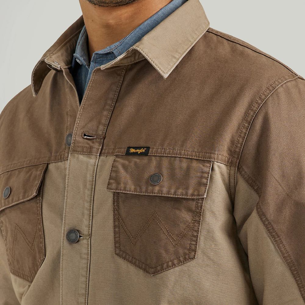 Wrangler Mens Mixed Canvas Chore Jacket