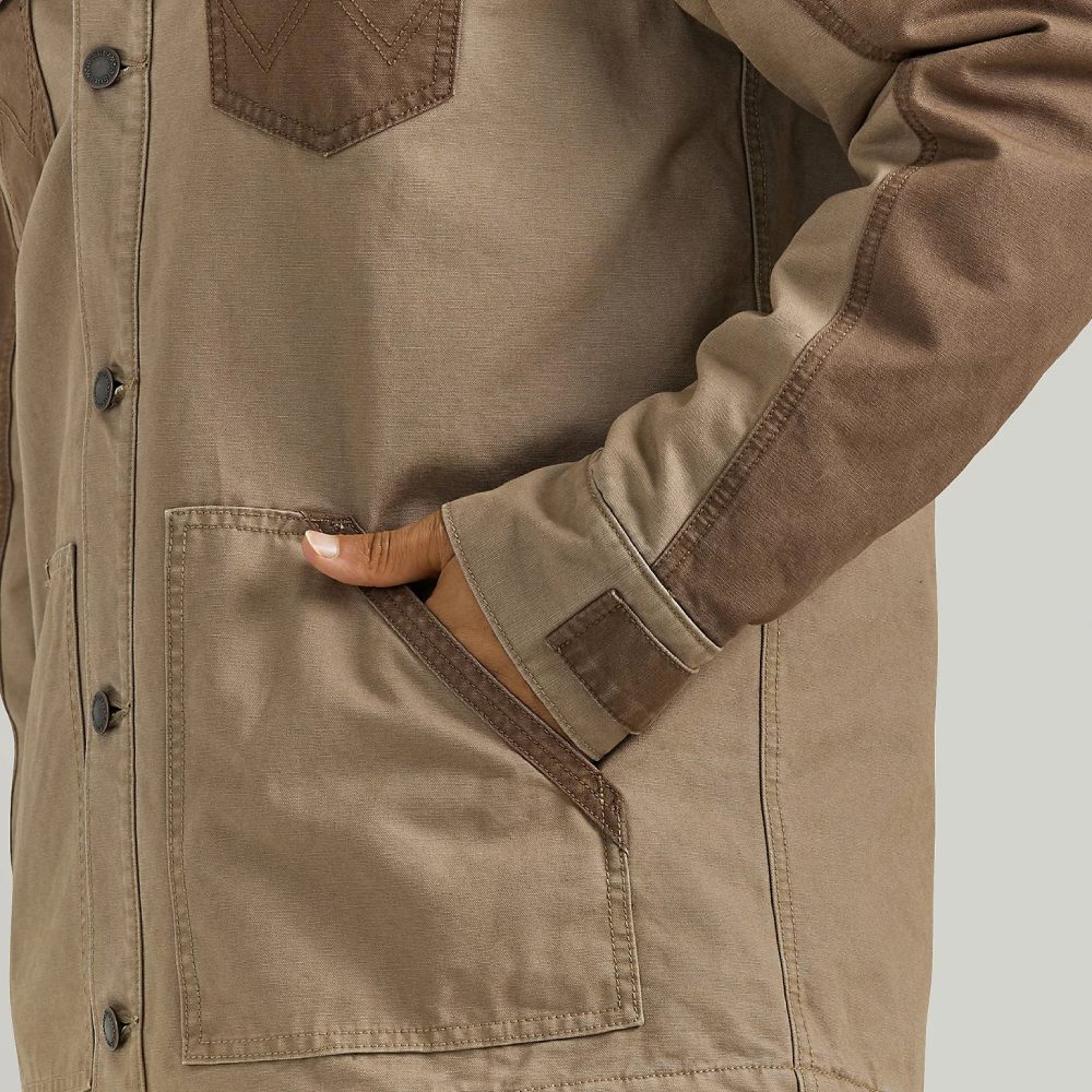 Wrangler Mens Mixed Canvas Chore Jacket