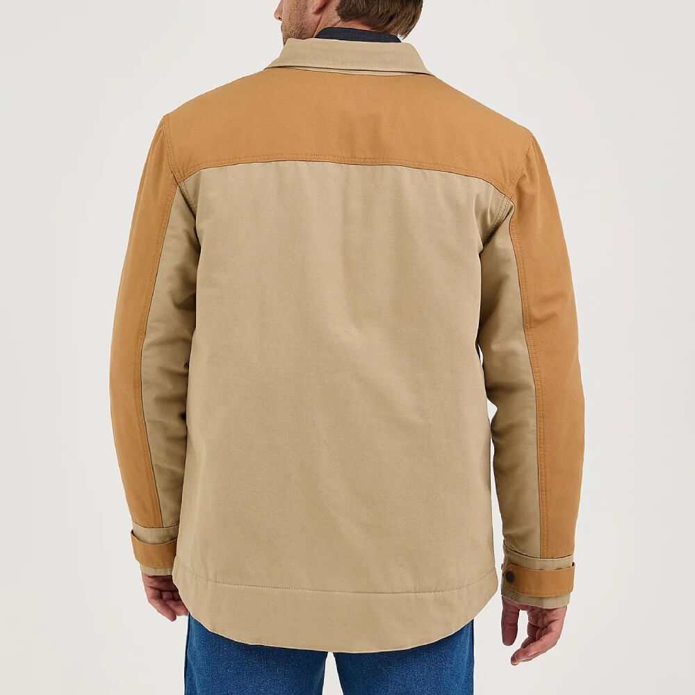 Wrangler Mens Mixed Canvas Chore Jacket Coat Chipmunk (beige) - 112367621