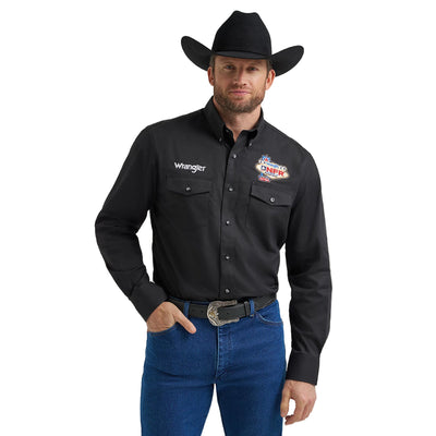 Wrangler Mens NFR® 2025 Button Down Shirt Black - 112374015
