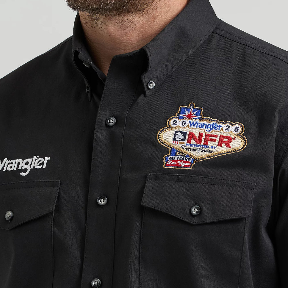Wrangler Mens NFR® 2025 Button Down Shirt Black - 112374015