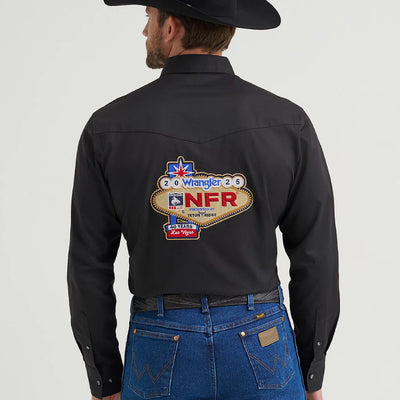 Wrangler Mens NFR® 2025 Button Down Shirt Black - 112374015