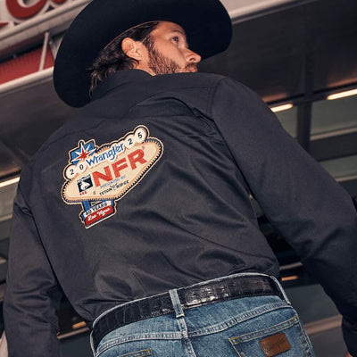 Wrangler Mens NFR® 2025 Button Down Shirt Black - 112374015