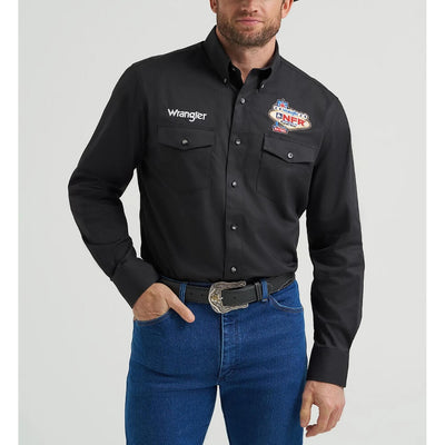 Wrangler Mens NFR® 2025 Button Down Shirt Black - 112374015