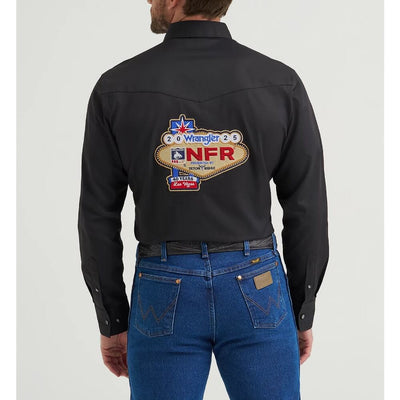 Wrangler Mens NFR® 2025 Button Down Shirt Black - 112374015